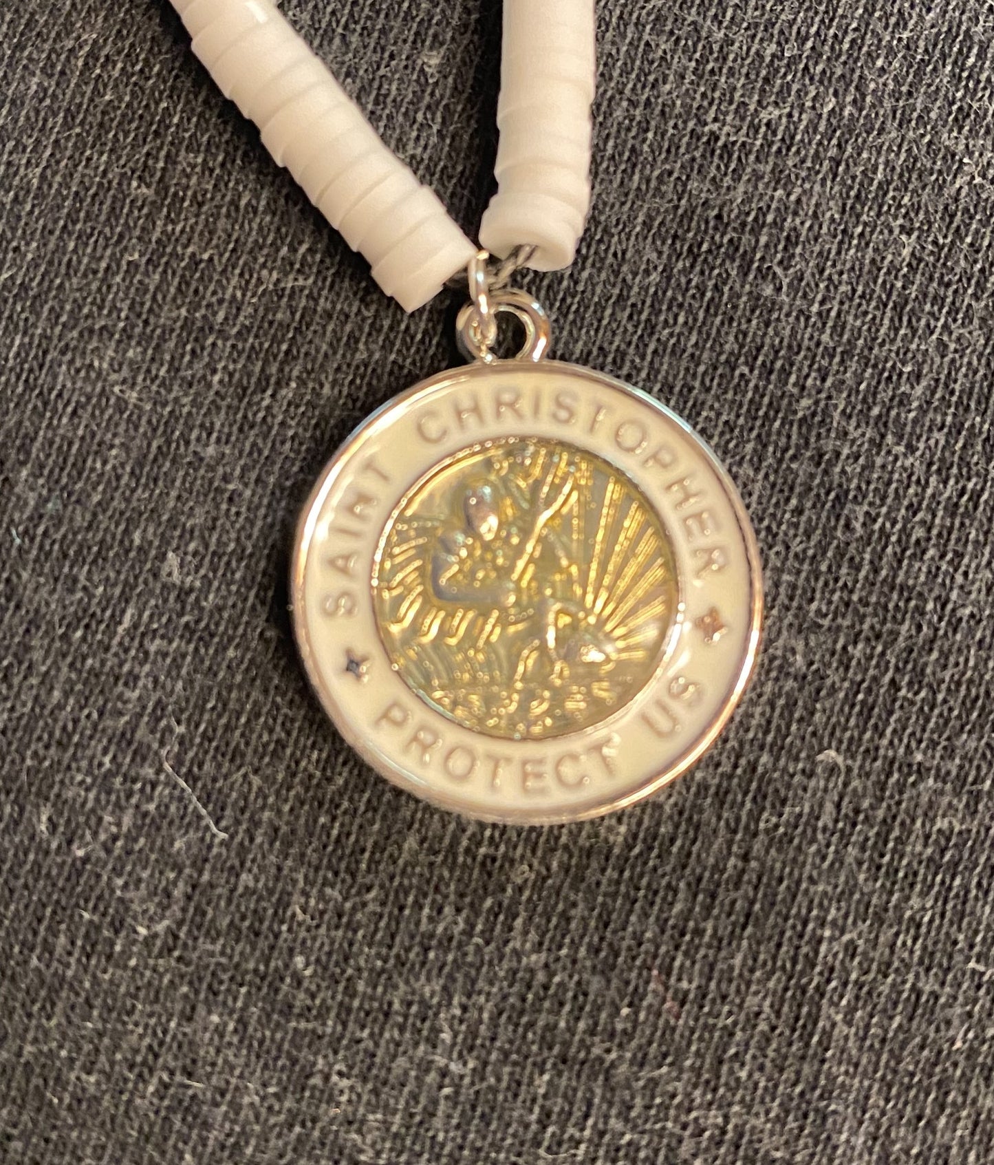 Surfer Girl Style Necklace Puka / St. Christopher