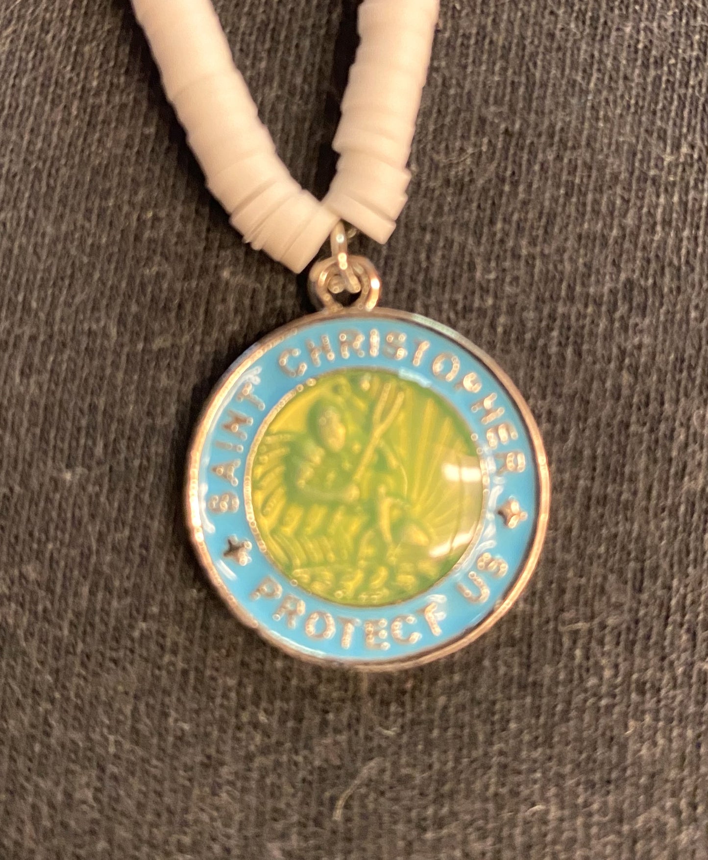 Surfer Girl Style Necklace  Puka / St. Christopher